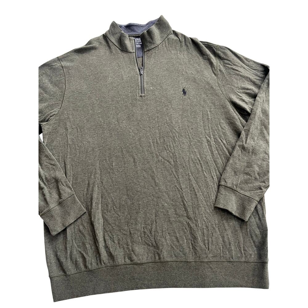 Polo Ralph Lauren men’s quarter zip shirt green XLT sweatshirt embroidered logo